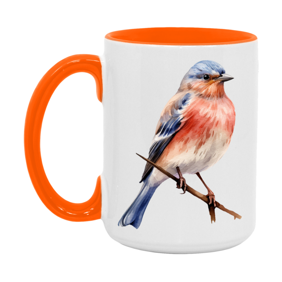 Bird Watching Mug, Linnet Song Bird Mug, 11oz or 15oz White Ceramic Coffee Mug Gift for Bird Watchers