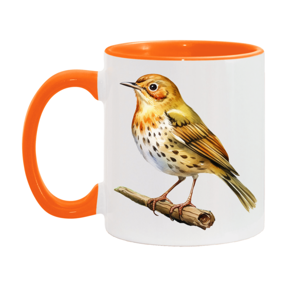 Bird Watching Mug, Ovenbird Song Bird Mug, 11oz or 15oz White Ceramic Coffee Mug Gift for Bird Watchers