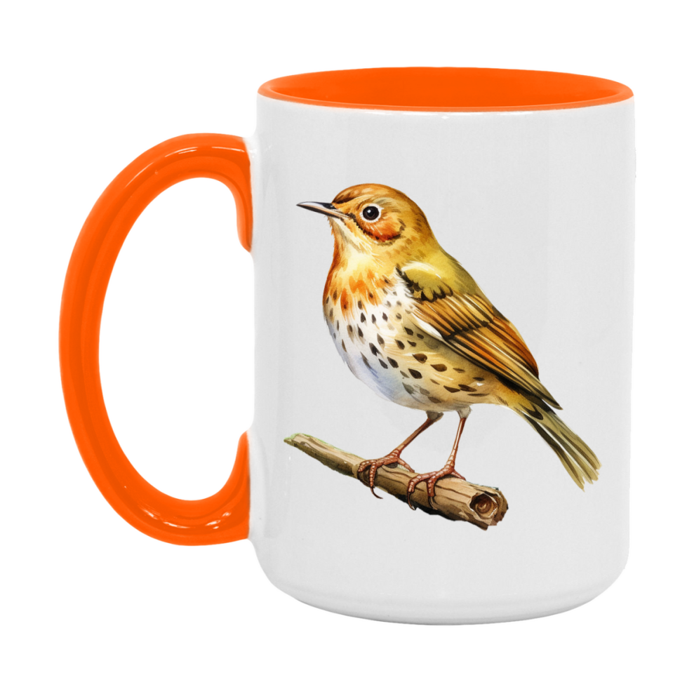 Bird Watching Mug, Ovenbird Song Bird Mug, 11oz or 15oz White Ceramic Coffee Mug Gift for Bird Watchers