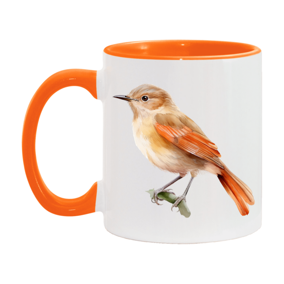 Bird Watching Mug, Rufous Hornero Song Bird Mug, 11oz or 15oz White Ceramic Coffee Mug Gift for Bird Watchers