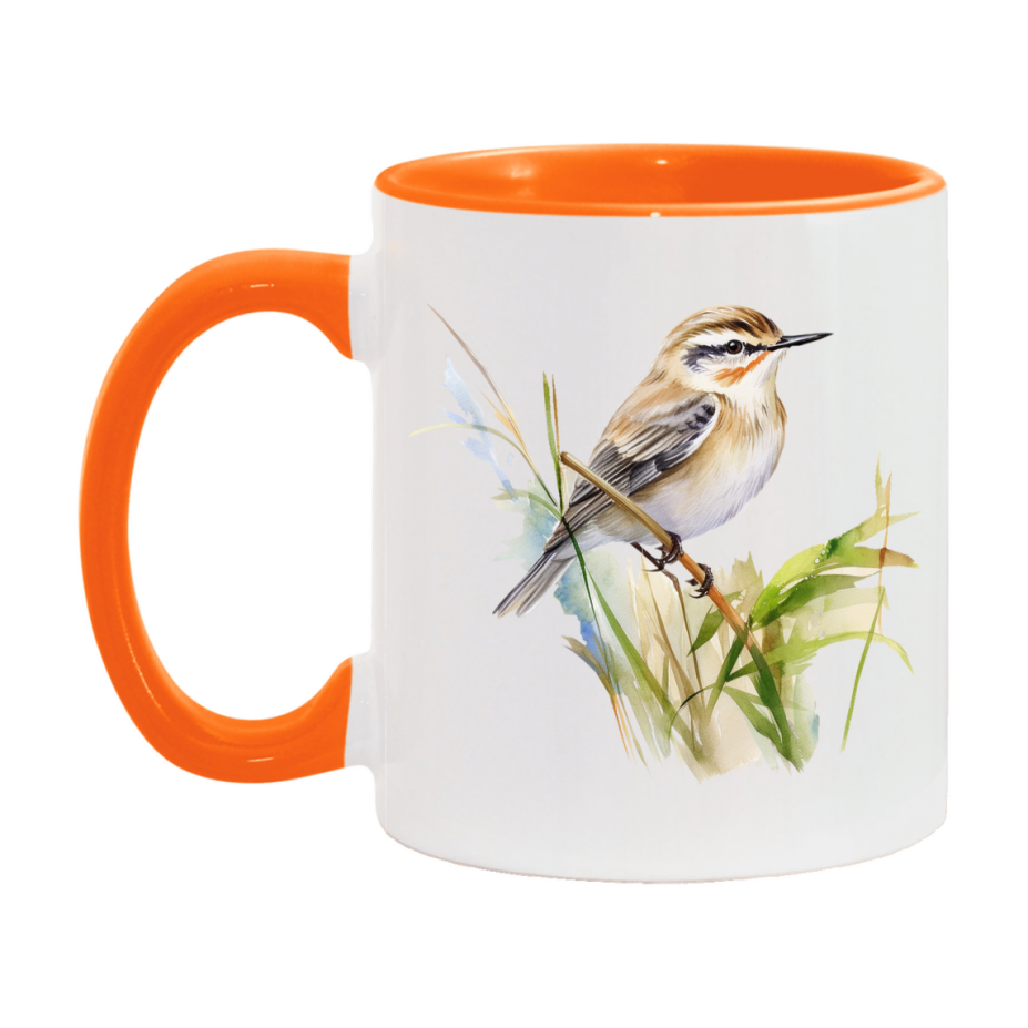 Bird Watching Mug, Sedge Warbler Song Bird Mug, 11oz or 15oz White Ceramic Coffee Mug Gift for Bird Watchers
