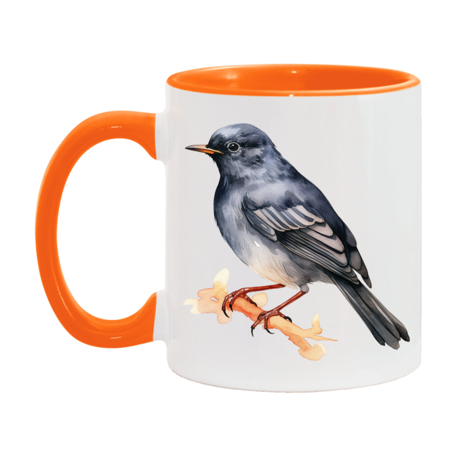Bird Watching Mug, Slaty Backed Nightingale Thrush Song Bird Mug, 11oz or 15oz White Ceramic Coffee Mug Gift for Bird Watchers