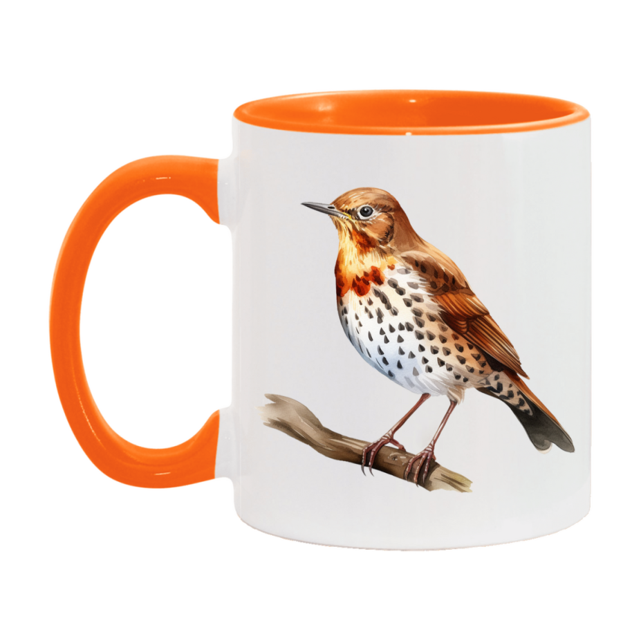 Bird Watching Mug, Song Thrush Song Bird Mug, 11oz or 15oz White Ceramic Coffee Mug Gift for Bird Watchers
