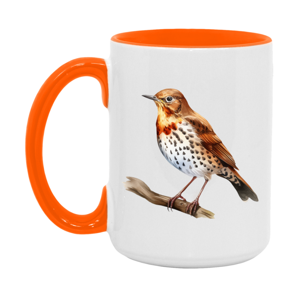 Bird Watching Mug, Song Thrush Song Bird Mug, 11oz or 15oz White Ceramic Coffee Mug Gift for Bird Watchers