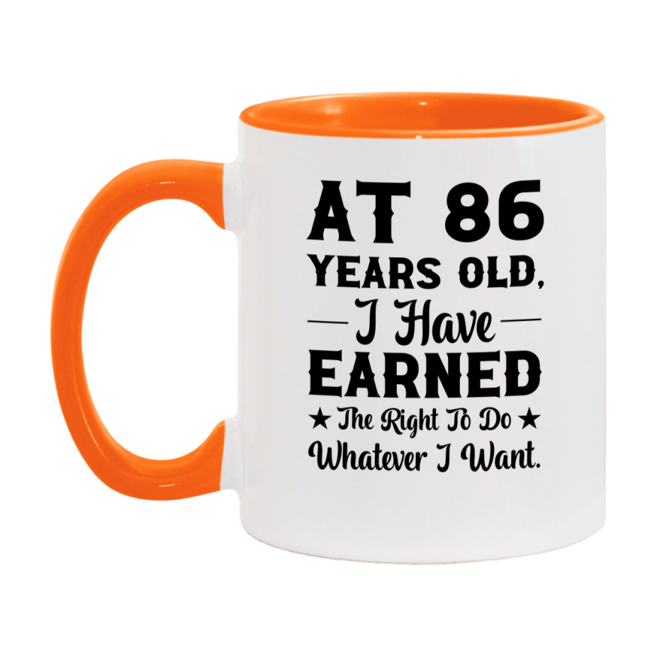 Birthday Gift for 86 Year Old Men and Women, Funny Coffee Mug, 11oz or 15oz Ceramic White Cup