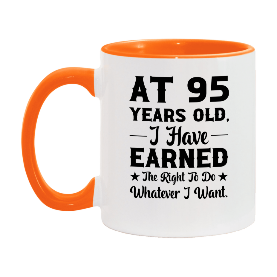 Birthday Gift for 95 Year Old Men and Women, Funny Coffee Mug, 11oz or 15oz Ceramic White Cup