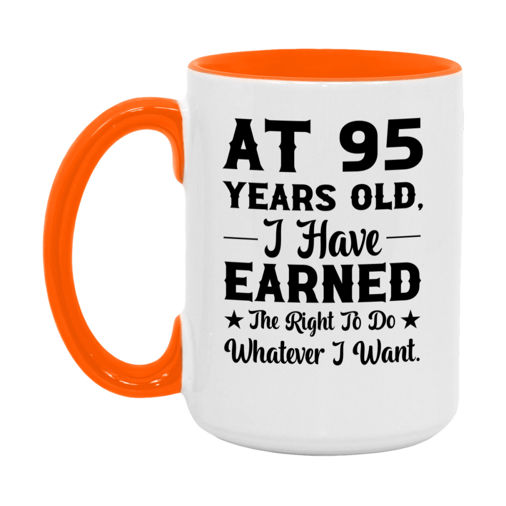 Birthday Gift for 95 Year Old Men and Women, Funny Coffee Mug, 11oz or 15oz Ceramic White Cup