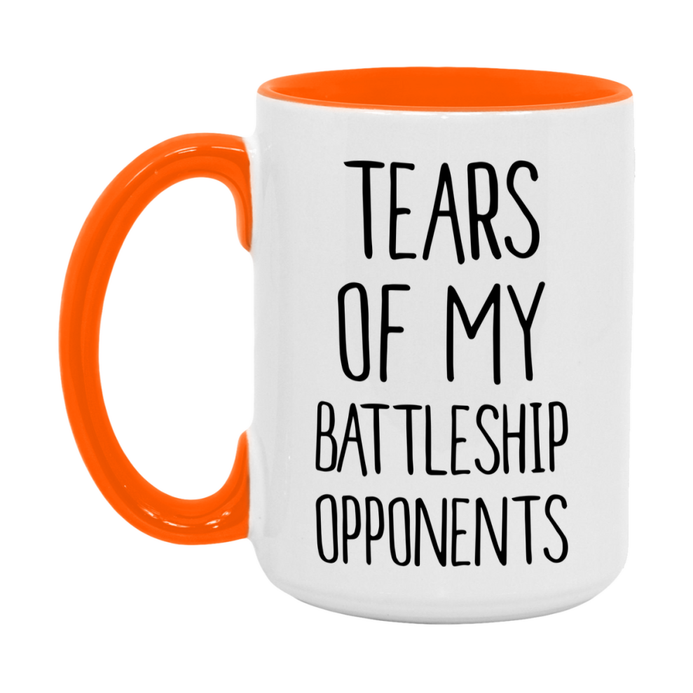 Funny Board Game Mug, Tears of My Battleship Opponents, 11oz or 15oz Ceramic White Coffee Cup
