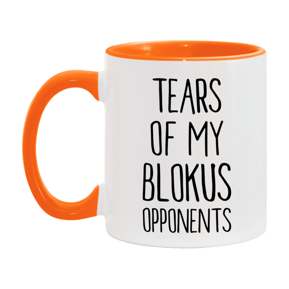 Funny Board Game Mug, Tears of My Blokus Opponents, 11oz or 15oz Ceramic White Coffee Cup