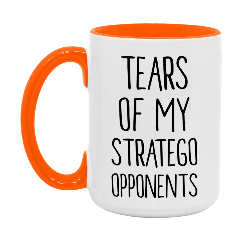 Funny Board Game Mug, Tears of My Stratego Opponents, 11oz or 15oz Ceramic White Coffee Cup