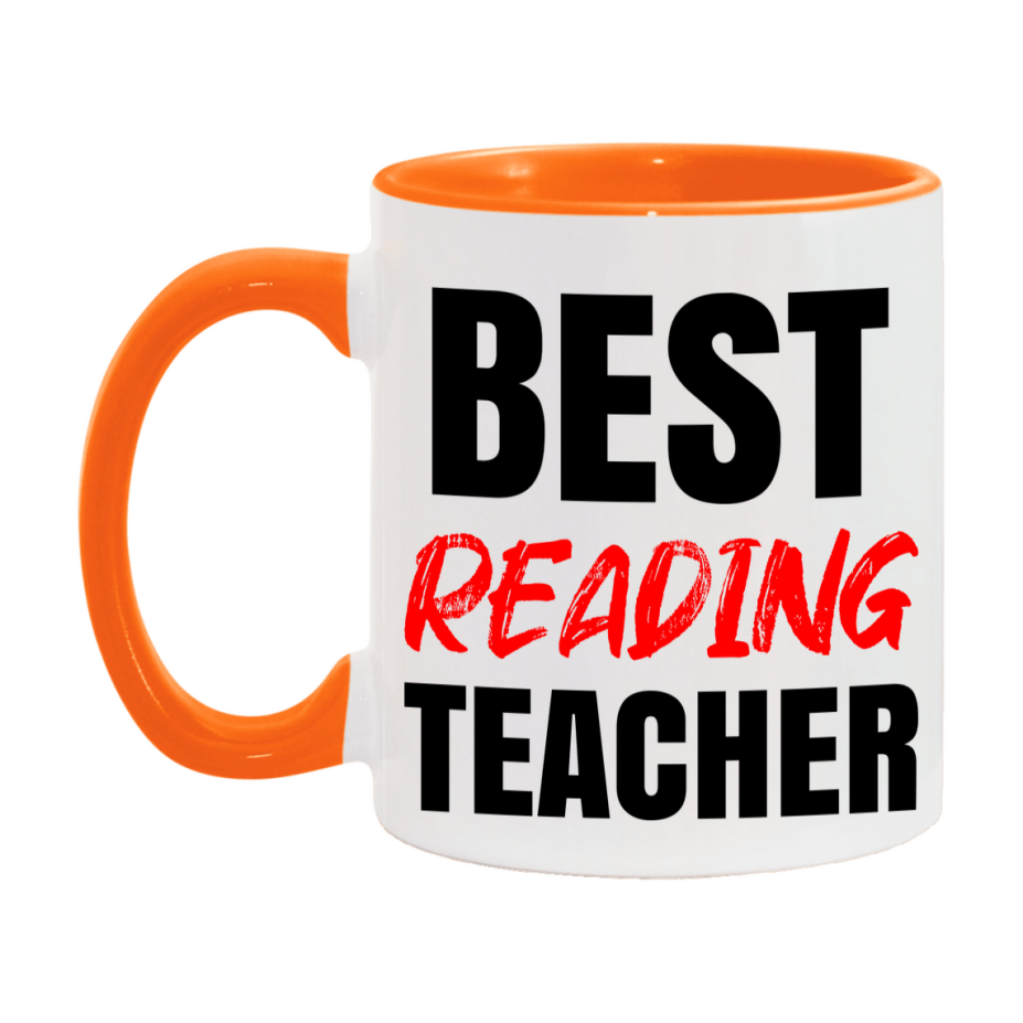 Teacher Superlative Mug, Best Reading Teacher Gift, 11oz or 15oz White Ceramic Coffee Cup for Reading Teacher