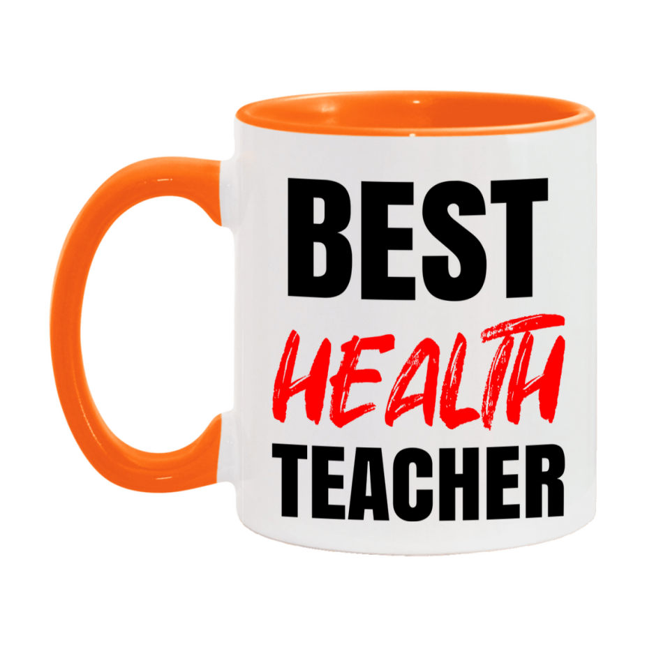 Teacher Superlative Mug, Best Health Teacher Gift, 11oz or 15oz White Ceramic Coffee Cup for Health Teacher