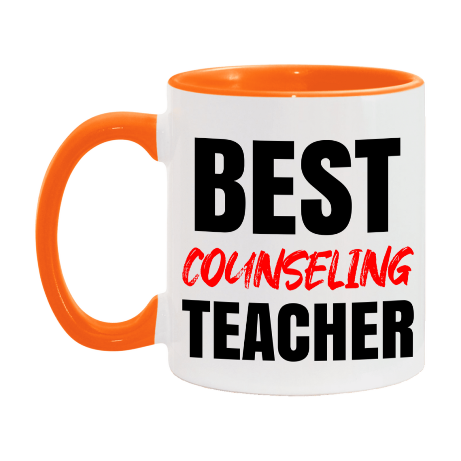 Teacher Superlative Mug, Best Counseling Teacher Gift, 11oz or 15oz White Ceramic Coffee Cup for Counseling Teacher