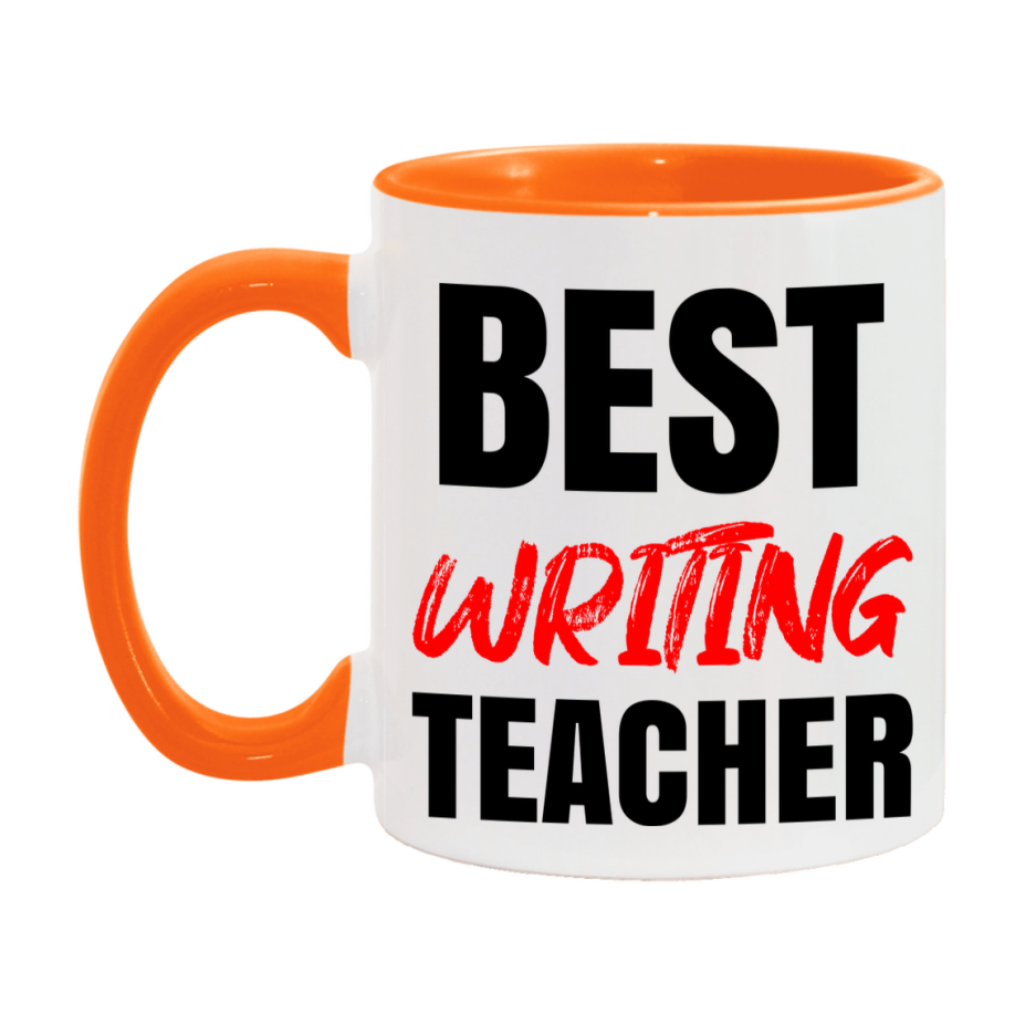 Teacher Superlative Mug, Best Writing Teacher Gift, 11oz or 15oz White Ceramic Coffee Cup for Writing Teacher