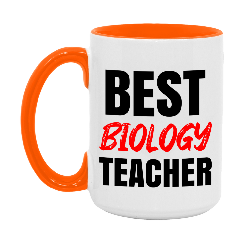 Teacher Superlative Mug, Best Biology Teacher Gift, 11oz or 15oz White Ceramic Coffee Cup for Biology Teacher