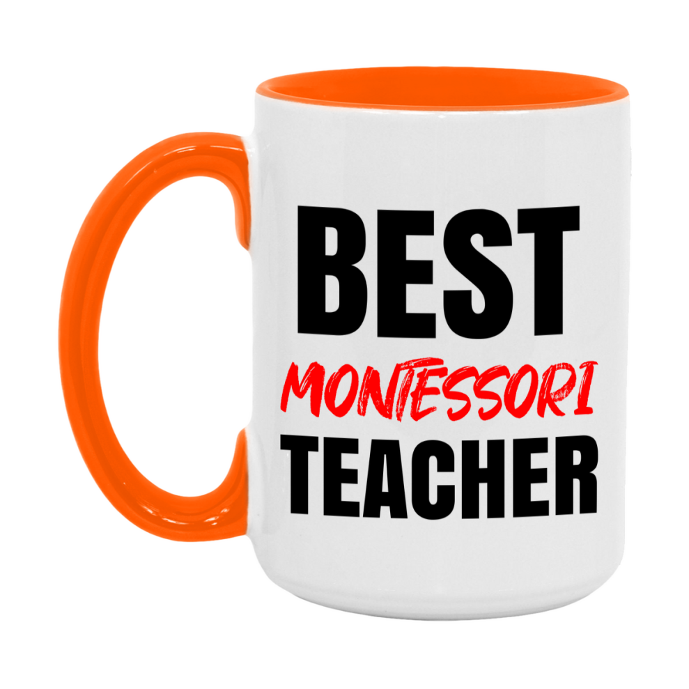 Teacher Superlative Mug, Best Montessori Teacher Gift, 11oz or 15oz White Ceramic Coffee Cup for Montessori Teacher