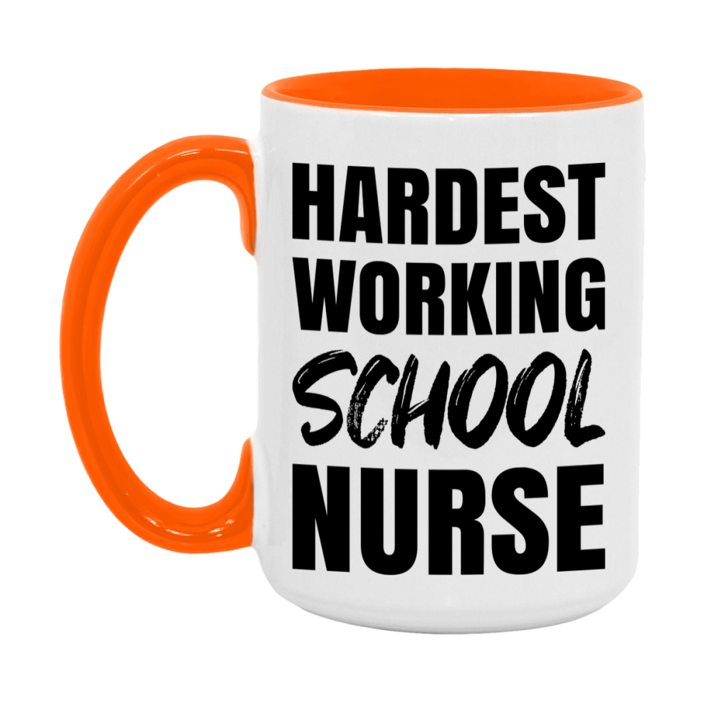 Nurse Superlative Mug, Hardest Working School Nurse Gift, 11oz or 15oz Ceramic Coffee Cup Gift
