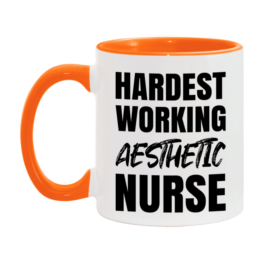 Nurse Superlative Mug, Hardest Working Aesthetic Nurse Gift, 11oz or 15oz Ceramic Coffee Cup Gift
