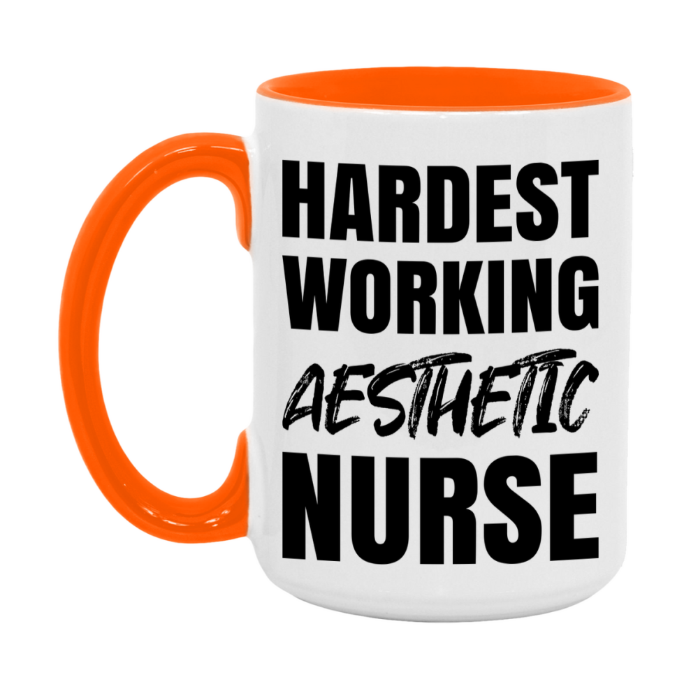 Nurse Superlative Mug, Hardest Working Aesthetic Nurse Gift, 11oz or 15oz Ceramic Coffee Cup Gift