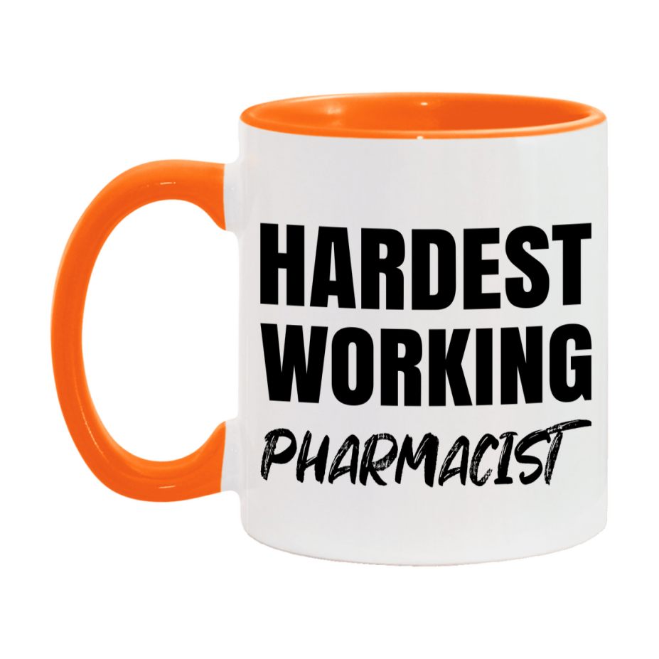 Pharmacist Superlative Mug, Hardest Working Pharmacist, 11oz or 15oz Ceramic Coffee Mug, Double-Sided Cup, Gift for Pharmacist, Coworker Gift, Boss Gift