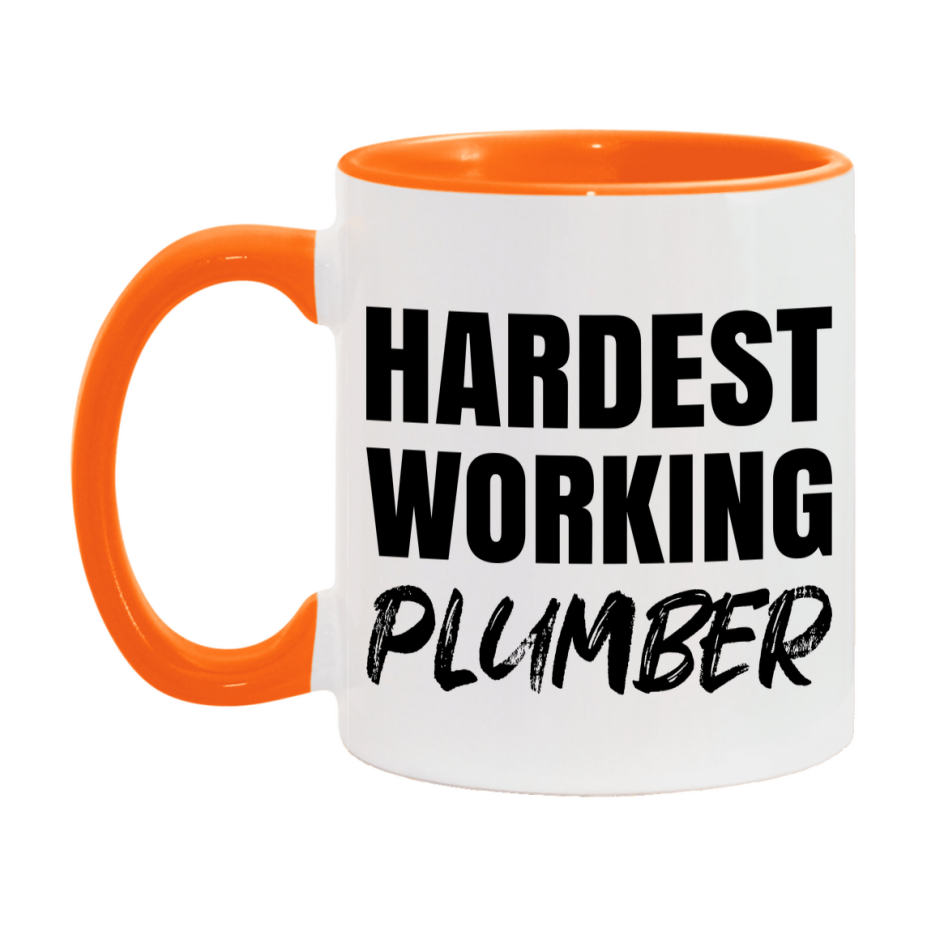 Plumber Superlative Mug, Hardest Working Plumber, 11oz or 15oz Ceramic Coffee Mug, Double-Sided Cup, Gift for Plumber, Coworker Gift, Boss Gift