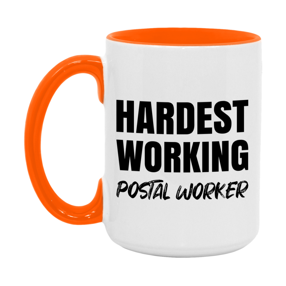 Postal Worker Superlative Mug, Hardest Working Postal Worker, 11oz or 15oz Ceramic Coffee Mug, Double-Sided Cup, Gift for Postal Worker, Coworker Gift, Boss Gift