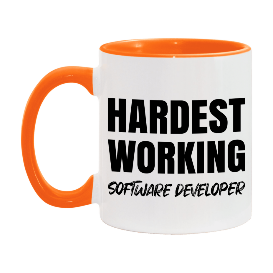 Software Developer Superlative Mug, Hardest Working Software Developer, 11oz or 15oz Ceramic Coffee Mug, Double-Sided Cup, Gift for Software Developer, Coworker Gift, Boss Gift