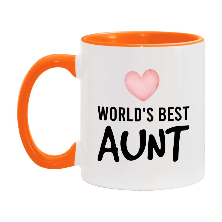 World's Best Aunt Mug, Aunt Superlative Coffee Mug, 11oz or 15oz Ceramic Cup, Gift for Aunt
