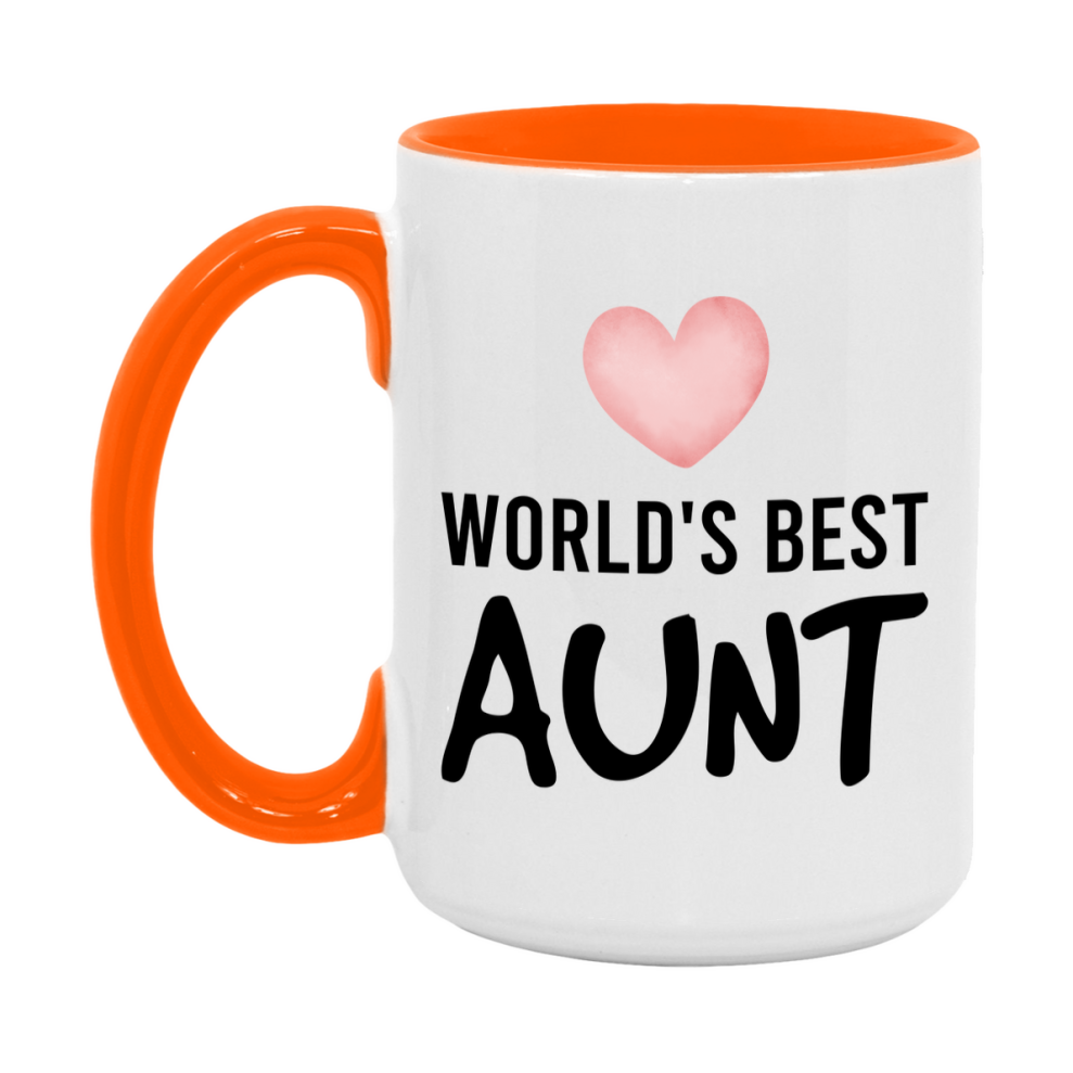 World's Best Aunt Mug, Aunt Superlative Coffee Mug, 11oz or 15oz Ceramic Cup, Gift for Aunt
