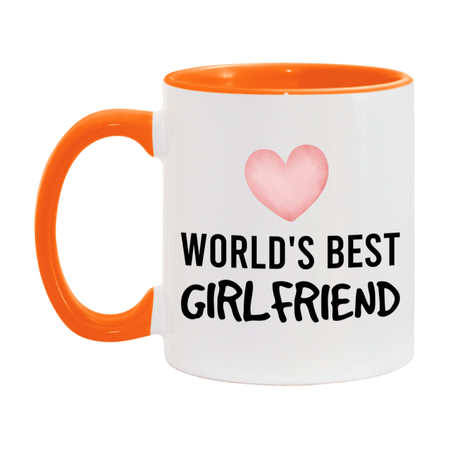 World's Best Girlfriend Mug, Girlfriend Superlative Coffee Mug, 11oz or 15oz Ceramic Cup, Gift for Girlfriend