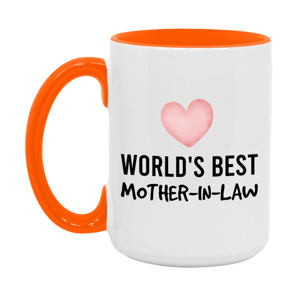 World's Best Mother-In-Law Mug, Mother-In-Law Superlative Coffee Mug, 11oz or 15oz Ceramic Cup, Gift for Mother-In-Law