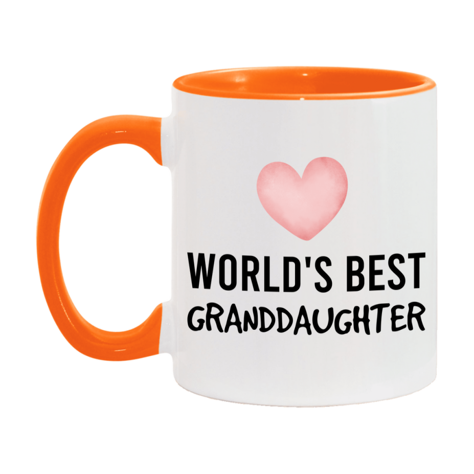 World's Best Granddaughter Mug, Granddaughter Superlative Coffee Mug, 11oz or 15oz Ceramic Cup, Gift for Granddaughter