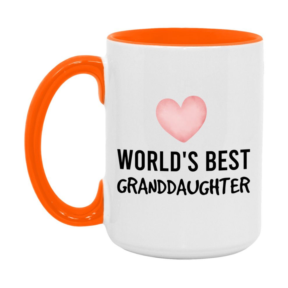 World's Best Granddaughter Mug, Granddaughter Superlative Coffee Mug, 11oz or 15oz Ceramic Cup, Gift for Granddaughter