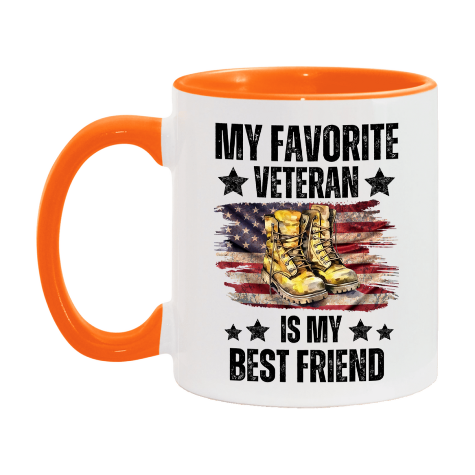 Veteran Gift Mug, My Favorite Veteran Is My Best Friend, 11oz or 15oz Ceramic Coffee Cup Gift for Best Friend