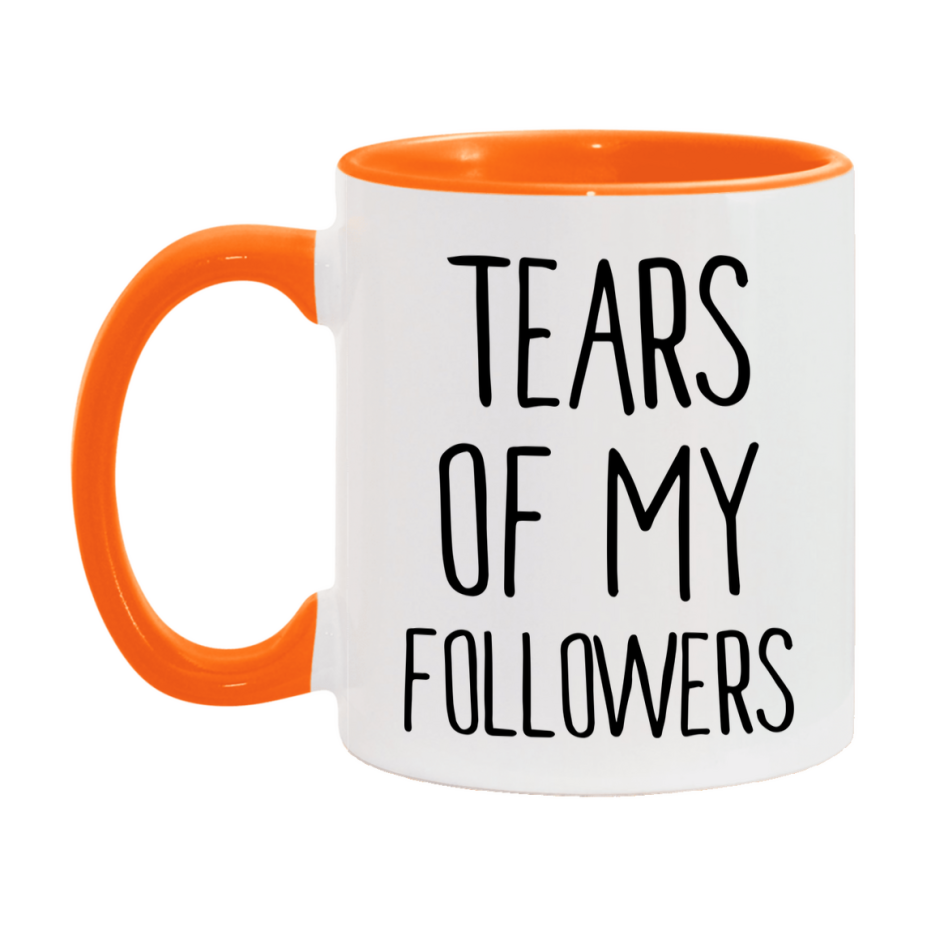 Funny Followers Mug Gift, Tears Of My Followers, 11oz or 15oz Ceramic White Coffee Cup, Novelty Gift Mug