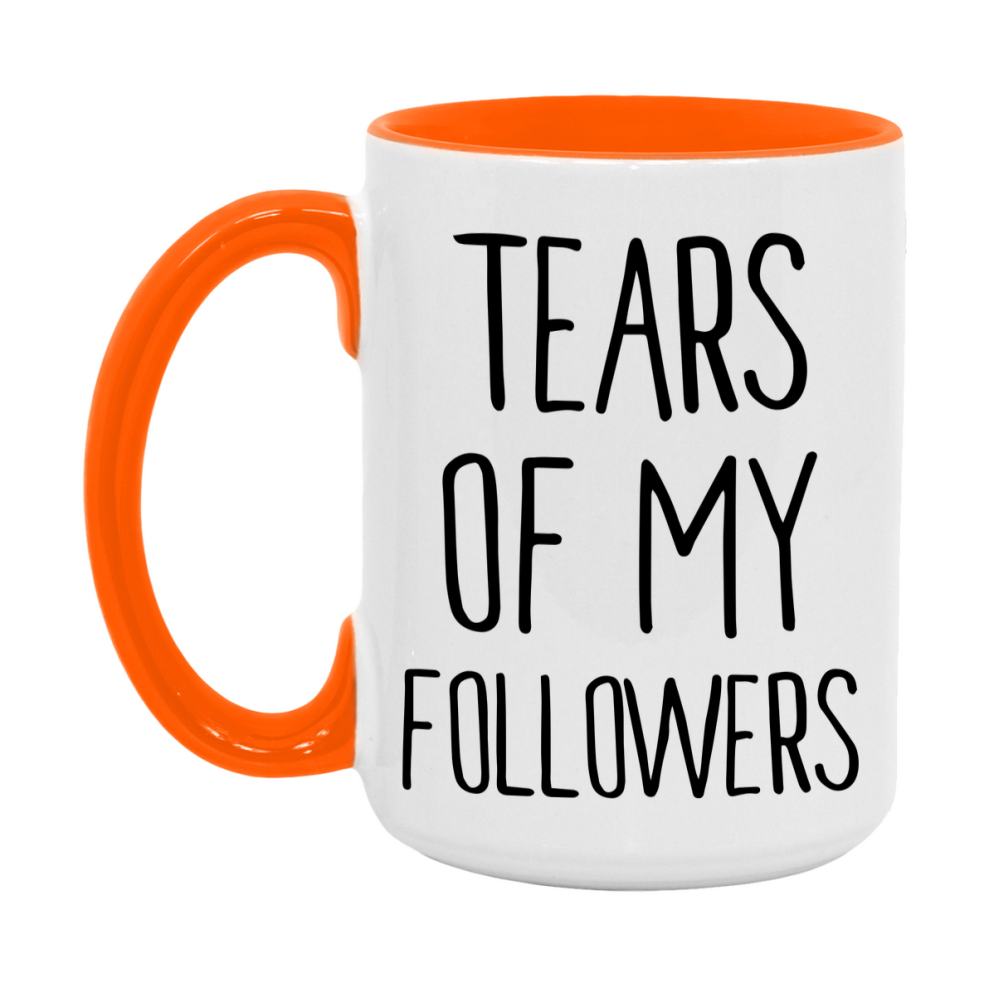 Funny Followers Mug Gift, Tears Of My Followers, 11oz or 15oz Ceramic White Coffee Cup, Novelty Gift Mug