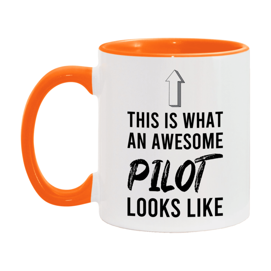 Funny Pilot Mug - This Is What An Awesome Pilot Looks Like - 11oz or 15oz Ceramic Coffee Cup - Novelty Gift for Pilot Professionals