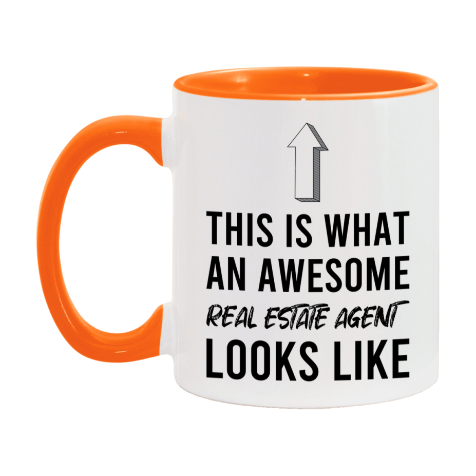 Funny Real Estate Agent Mug - This Is What An Awesome Real Estate Agent Looks Like - 11oz or 15oz Ceramic Coffee Cup - Novelty Gift for Real Estate Agent Professionals