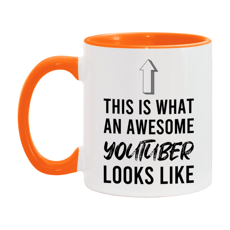 Funny Youtuber Mug - This Is What An Awesome Youtuber Looks Like - 11oz or 15oz Ceramic Coffee Cup - Novelty Gift for Youtuber Professionals