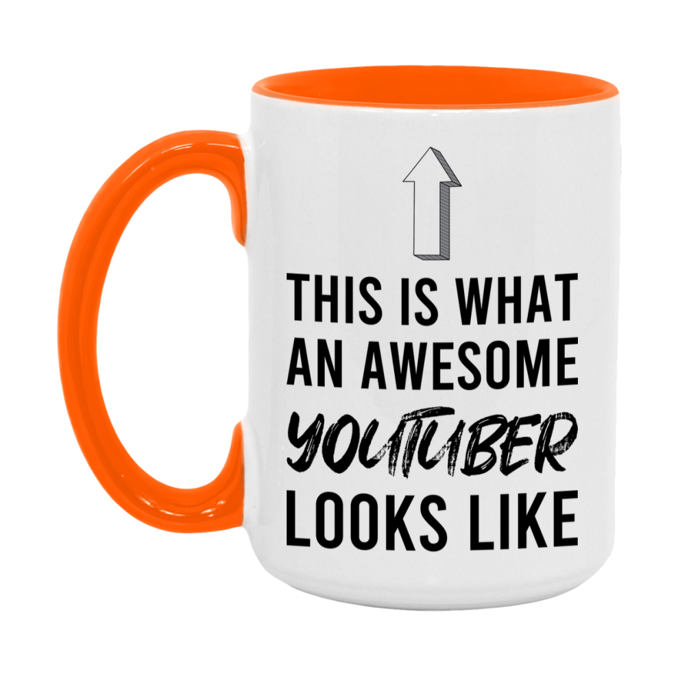 Funny Youtuber Mug - This Is What An Awesome Youtuber Looks Like - 11oz or 15oz Ceramic Coffee Cup - Novelty Gift for Youtuber Professionals
