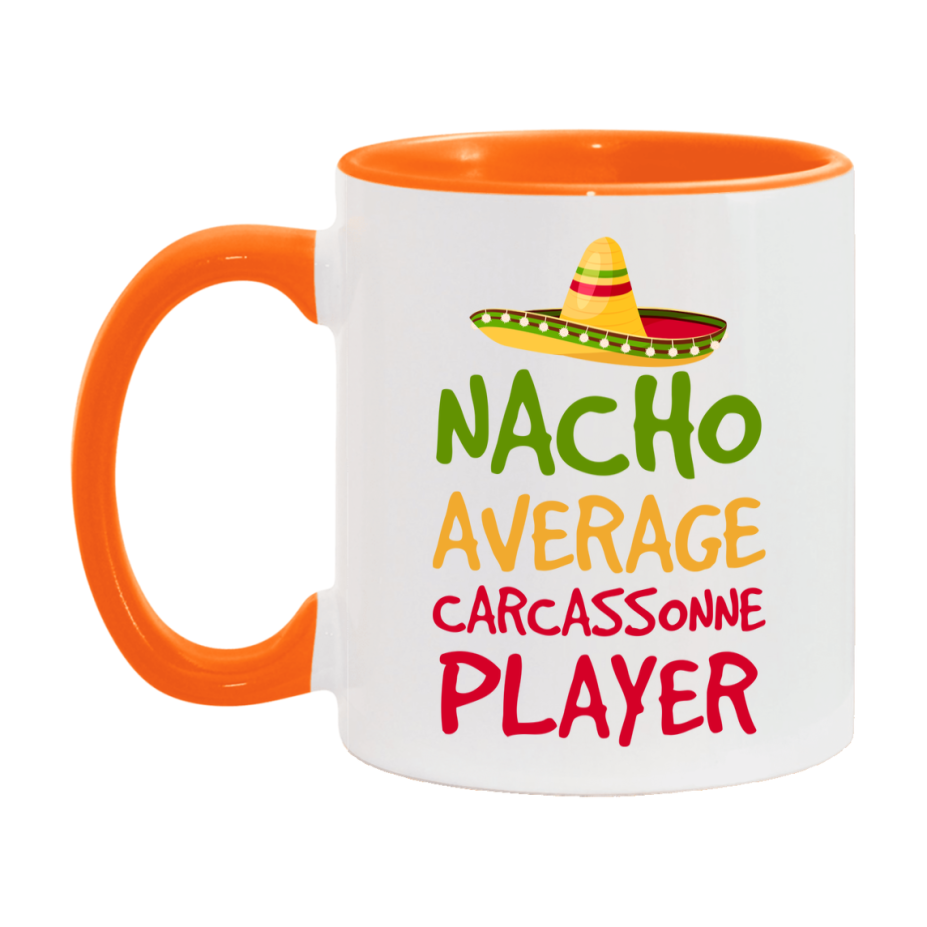 Funny Nacho Average Carcassonne Player Mug – 11Oz Or 15Oz White Ceramic Coffee Cup For Carcassonne Players