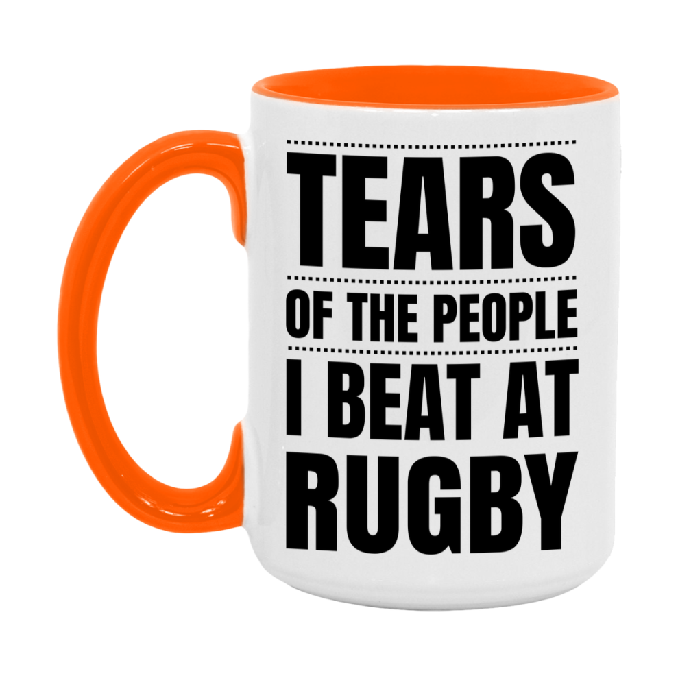 Funny Rugby Mug - "Tears Of The People I Beat At Rugby" - 11Oz Or 15Oz Ceramic Coffee Cup