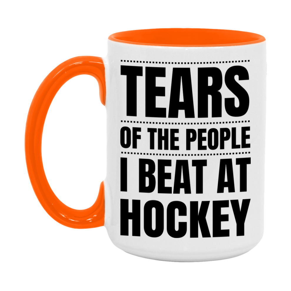 Funny Hockey Mug - "Tears Of The People I Beat At Hockey" - 11Oz Or 15Oz Ceramic Coffee Cup