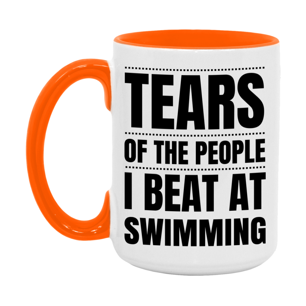 Funny Swimming Mug - "Tears Of The People I Beat At Swimming" - 11Oz Or 15Oz Ceramic Coffee Cup