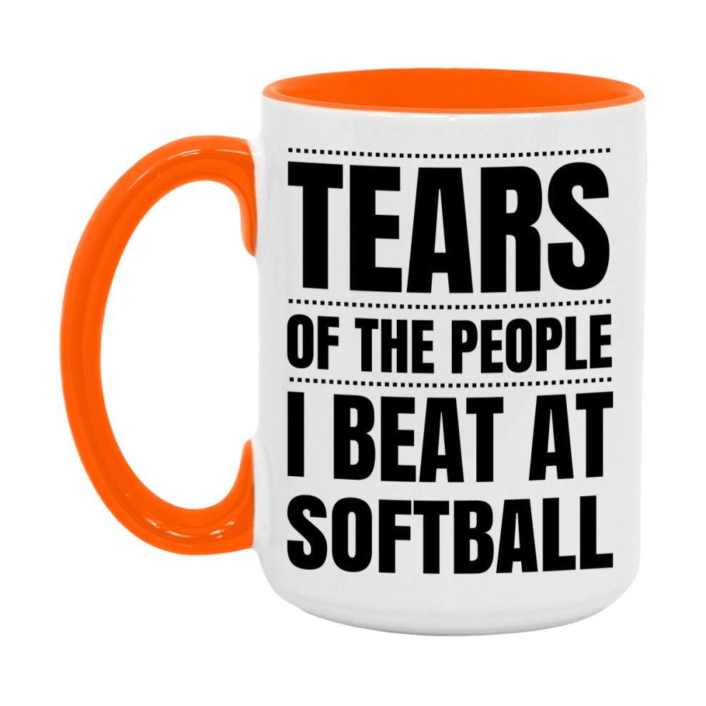 Funny Softball Mug - "Tears Of The People I Beat At Softball" - 11Oz Or 15Oz Ceramic Coffee Cup