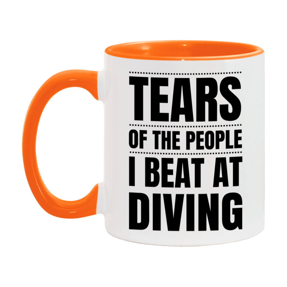 Funny Diving Mug - "Tears Of The People I Beat At Diving" - 11Oz Or 15Oz Ceramic Coffee Cup