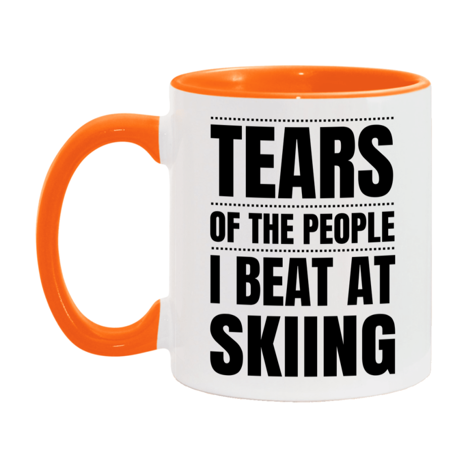 Funny Skiing Mug - "Tears Of The People I Beat At Skiing" - 11Oz Or 15Oz Ceramic Coffee Cup
