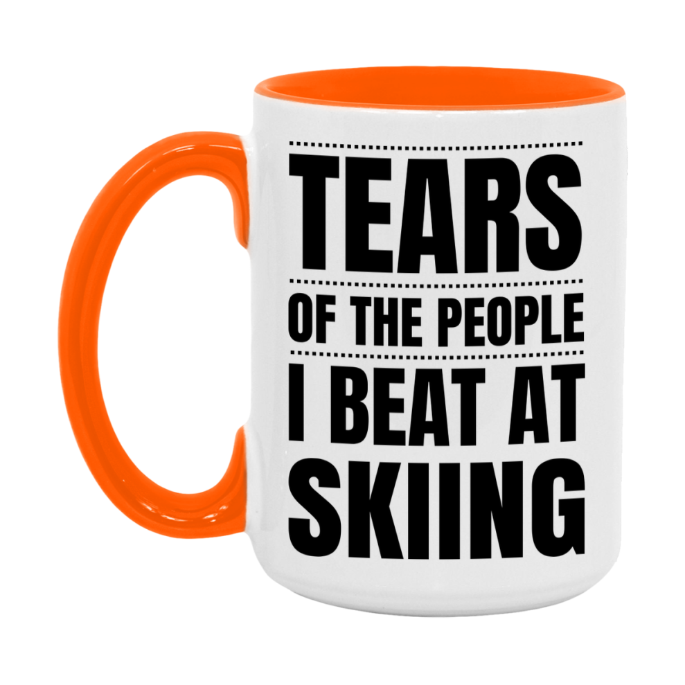 Funny Skiing Mug - "Tears Of The People I Beat At Skiing" - 11Oz Or 15Oz Ceramic Coffee Cup