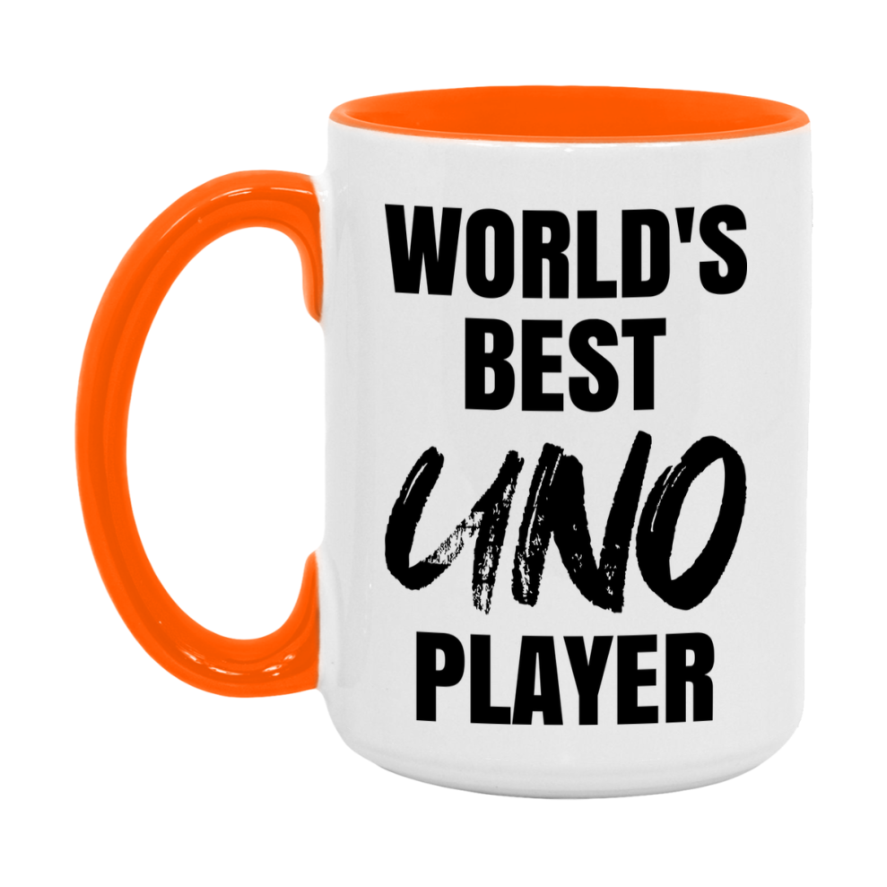 World's Best Uno Player Mug, Funny Card Game Player Gift, 11Oz Or 15Oz White Ceramic Mug