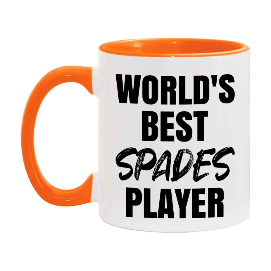 World's Best Spades Player Mug, Funny Card Game Player Gift, 11Oz Or 15Oz White Ceramic Mug